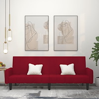 vidaXL Bäddsoffa 2-sits vinröd sammet