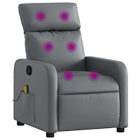 vidaXL Massagefåtölj grå konstläder