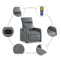 vidaXL Massagefåtölj grå konstläder
