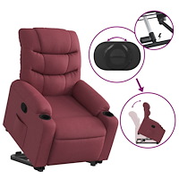 vidaXL Reclinerfåtölj med uppresningshjälp vinröd tyg