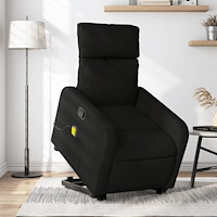 vidaXL Massagefåtölj med uppresningshjälp svart tyg