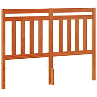 vidaXL Huvudgavel vaxbrun 135 cm massiv furu