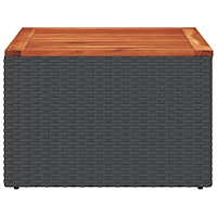 vidaXL Trädgårdsbord svart 55x55x37 cm konstrotting och akaciaträ