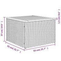 vidaXL Trädgårdsbord svart 55x55x37 cm konstrotting och akaciaträ
