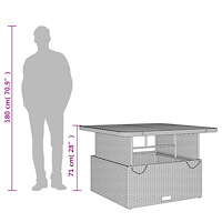 vidaXL Trädgårdsbord grå 110x110x71 cm konstrotting och akaciaträ