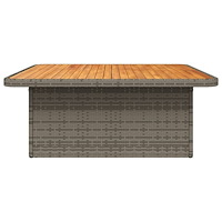 vidaXL Trädgårdsbord grå 110x110x71 cm konstrotting och akaciaträ