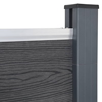 vidaXL Staketpanel grå 872x186 cm WPC