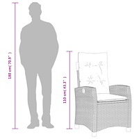 vidaXL Matgrupp för trädgården med dynor 5 delar beige konstrotting