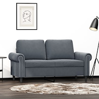 vidaXL 2-sitssoffa mörkgrå 120 cm sammet