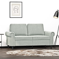 vidaXL 2-sitssoffa ljusgrå 120 cm sammet