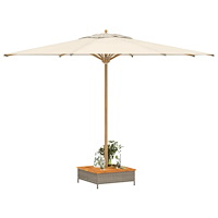 vidaXL Skydd för parasollfot 70x70x25 cm konstrottning och akacia