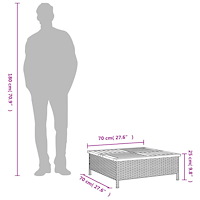 vidaXL Skydd för parasollfot 70x70x25 cm konstrottning och akacia