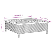 vidaXL Skydd för parasollfot 70x70x25 cm konstrottning och akacia