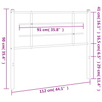 vidaXL Huvudgavel metall vit 107 cm