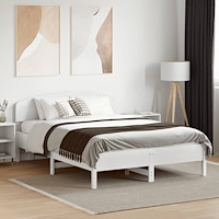 vidaXL Huvudgavel vit 135 cm massiv furu