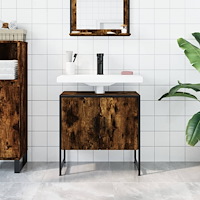 vidaXL Tvättställsskåp rökfärgad ek 60x33x60 cm konstruerat trä