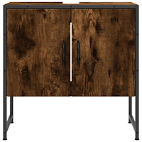 vidaXL Tvättställsskåp rökfärgad ek 60x33x60 cm konstruerat trä