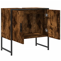 vidaXL Tvättställsskåp rökfärgad ek 60x33x60 cm konstruerat trä