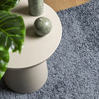 vidaXL Ryamatta PAMPLONA lång lugg modern blå 120x120 cm