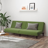 vidaXL Bäddsoffa 2-sits ljusgrön sammet