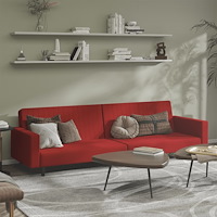 vidaXL Bäddsoffa 2-sits vinröd sammet
