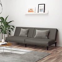 vidaXL Bäddsoffa 2-sits grå konstläder