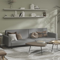 vidaXL Bäddsoffa 2-sits ljusgrå sammet