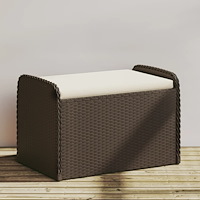 vidaXL Förvaringsbänk med dyna brun 80x51x52 cm konstrotting