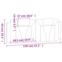 vidaXL Dyna till huvudgavel svart 120 cm konstläder