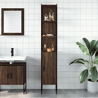 vidaXL Badrumsskåp brun ek 33x33x185,5 cm konstruerat trä