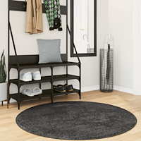 vidaXL Ryamatta PAMPLONA lång lugg modern antracit Ø 120 cm