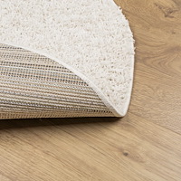 vidaXL Ryamatta PAMPLONA lång lugg modern gräddvit Ø 80 cm