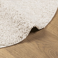 vidaXL Ryamatta PAMPLONA lång lugg modern gräddvit Ø 80 cm