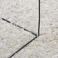 vidaXL Ryamatta PAMPLONA lång lugg modern gräddvit Ø 80 cm