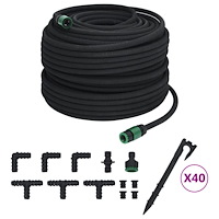 vidaXL Fuktslang svart 0,6" 100 m gummi