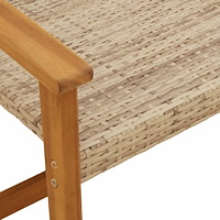 vidaXL Trädgårdsbänk grå 112 cm konstrotting och massivt akaciaträ