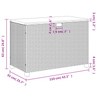 vidaXL Dynbox grå 110x55x63 cm konstrotting akaciaträ