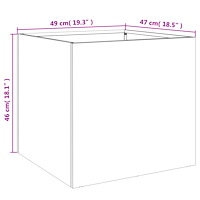 vidaXL Odlingslådor 2 st svart 49x47x46 cm kallvalsat stål