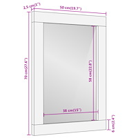 vidaXL Badrumsspegel 50x70x2,5 cm massivt mangoträ och glas