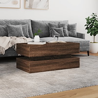 vidaXL Soffbord med LED brun ek 90x50x40 cm