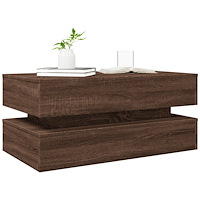 vidaXL Soffbord med LED brun ek 90x50x40 cm