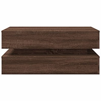 vidaXL Soffbord med LED brun ek 90x50x40 cm