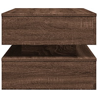 vidaXL Soffbord med LED brun ek 90x50x40 cm