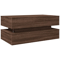 vidaXL Soffbord med LED brun ek 90x50x40 cm