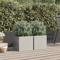 vidaXL Odlingslådor 2 st silver 32x30x29 cm rostfritt stål