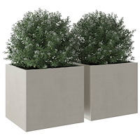 vidaXL Odlingslådor 2 st silver 32x30x29 cm rostfritt stål