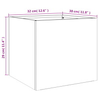 vidaXL Odlingslådor 2 st silver 32x30x29 cm rostfritt stål