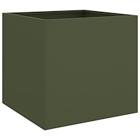 vidaXL Odlingslåda olivgrön 49x47x46 cm kallvalsat stål