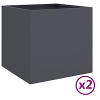 vidaXL Odlingslådor 2 st antracit 42x40x39 cm stål