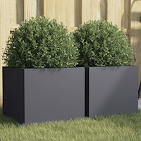 vidaXL Odlingslådor 2 st antracit 32x30x29 cm stål